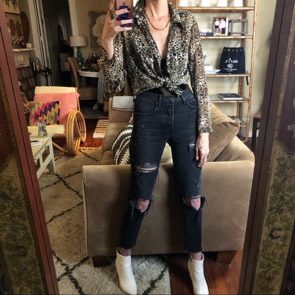 Vintage semi sheer leopard blouse - Picture 3 of 8